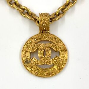 Chanel Coco Mark Large Gold Necklace